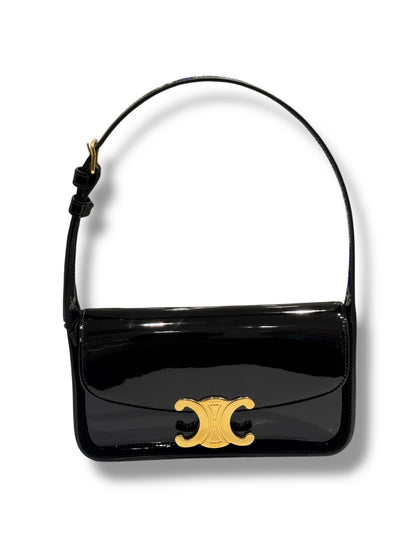 Celine - Sac Terence cuir vernis noir