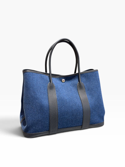 Hermès - Garden Party 36 Tasche aus Denim und Leder