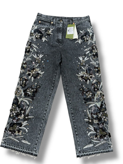 Gucci - Pantalon en denim orné de bijoux GUCCI