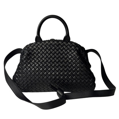 Bottega Veneta - Sac à main en cuir intrecciato noir