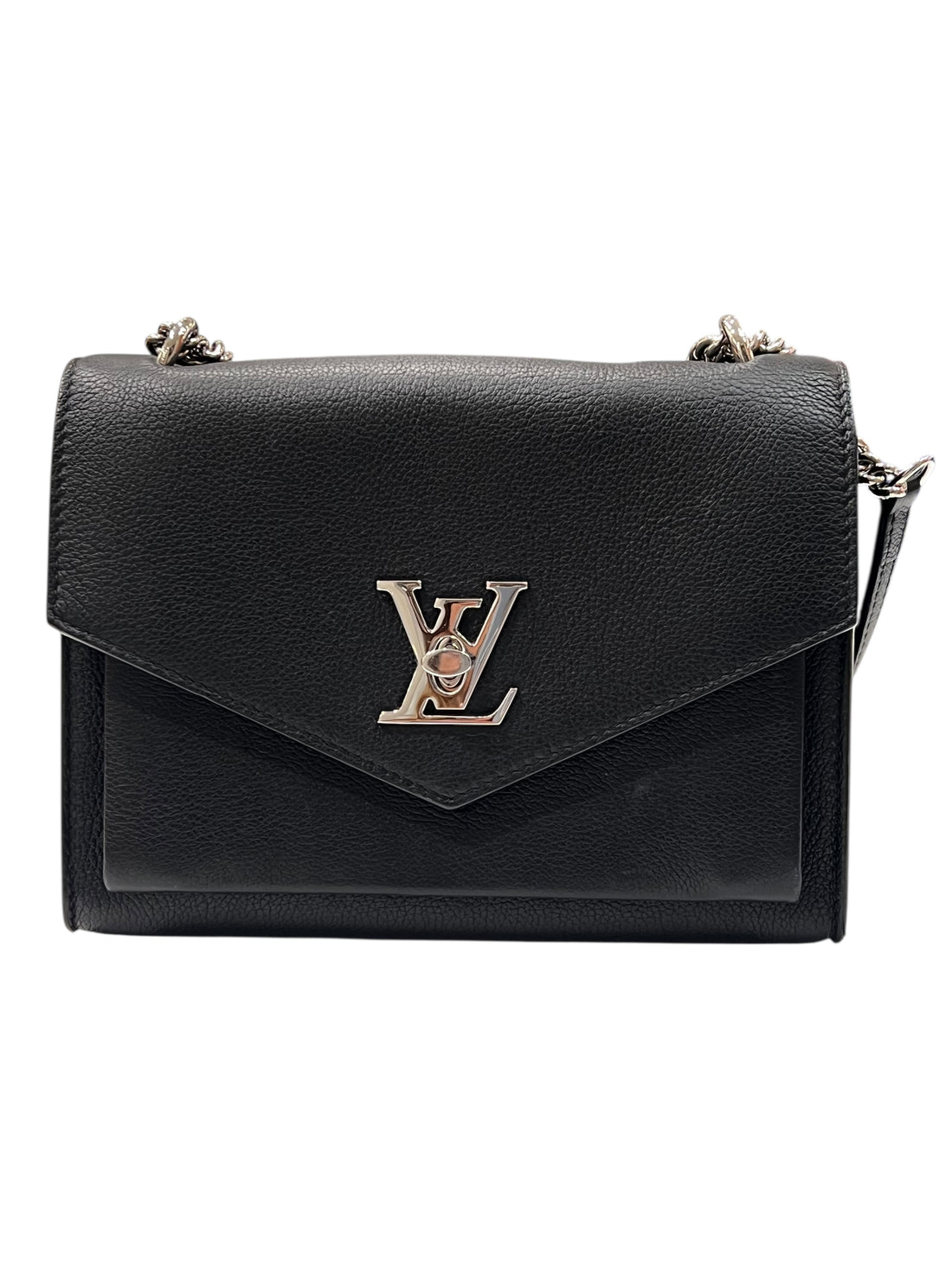 Louis Vuitton - Sac Lock Me en cuir noir et finition argenté