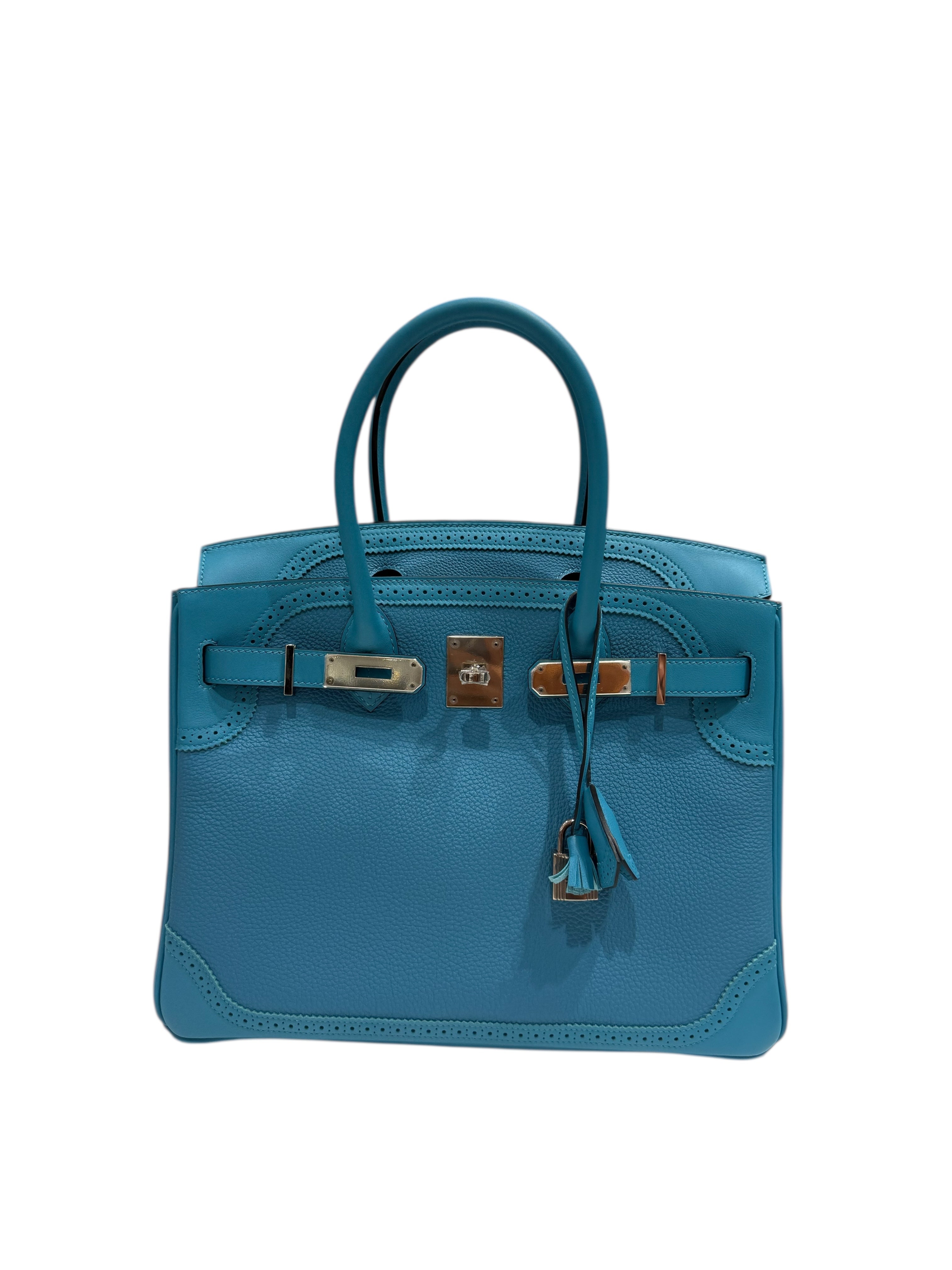 Hermès - Birkin 30 Ghilli togo/swift Turquoise PHW