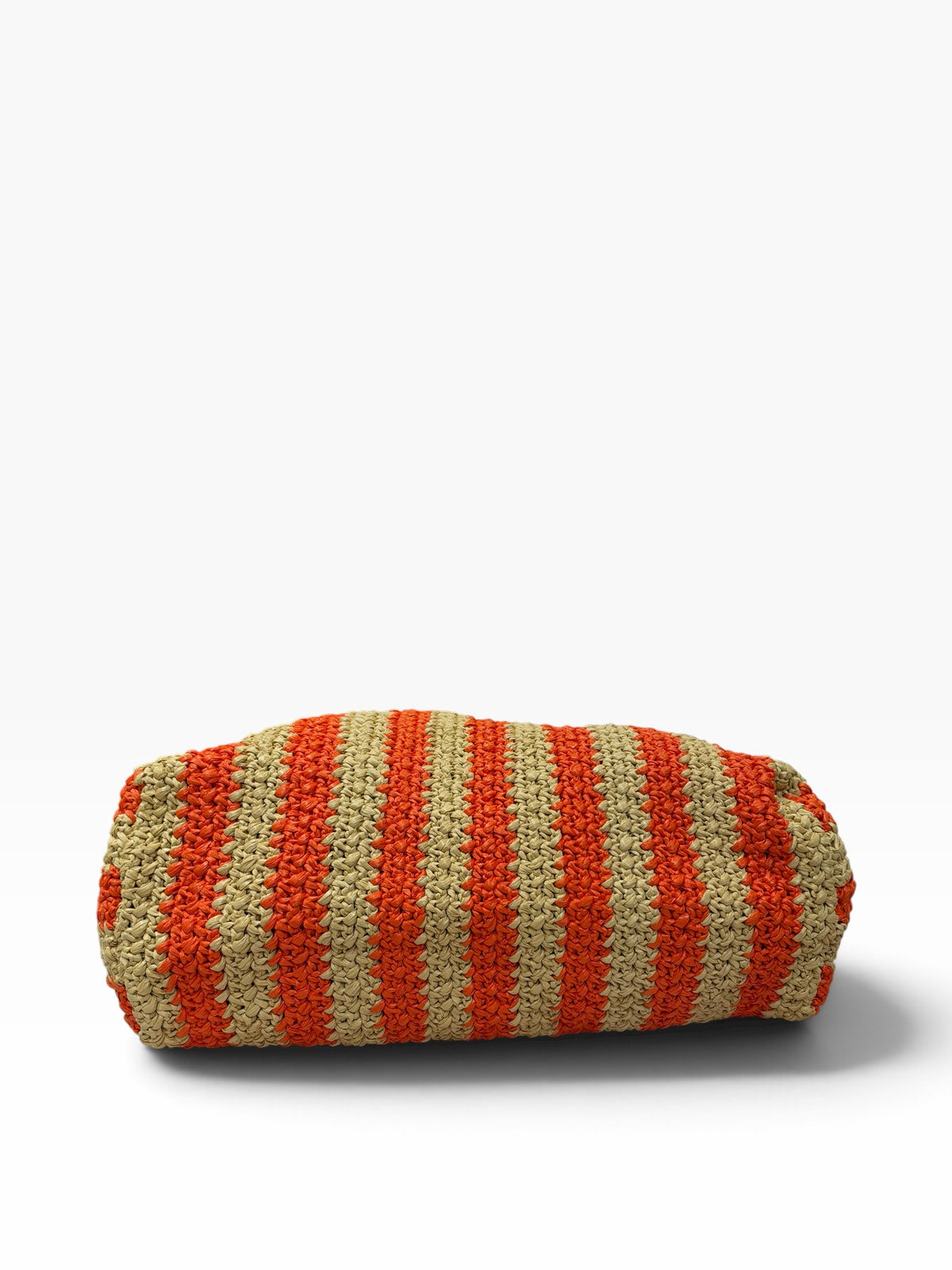 Prada - Sac de plage GM en raffia beige et orange