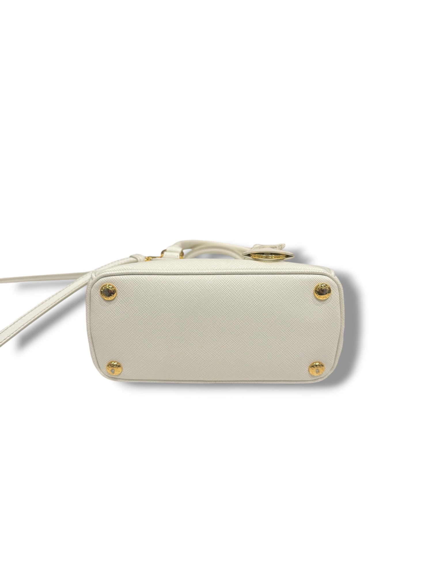 Prada - Sac Micro Galleria saffiano blanc