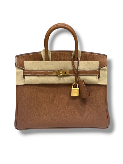 Hermès – Birkin 25 aus Togo-Leder, Gold, GHW