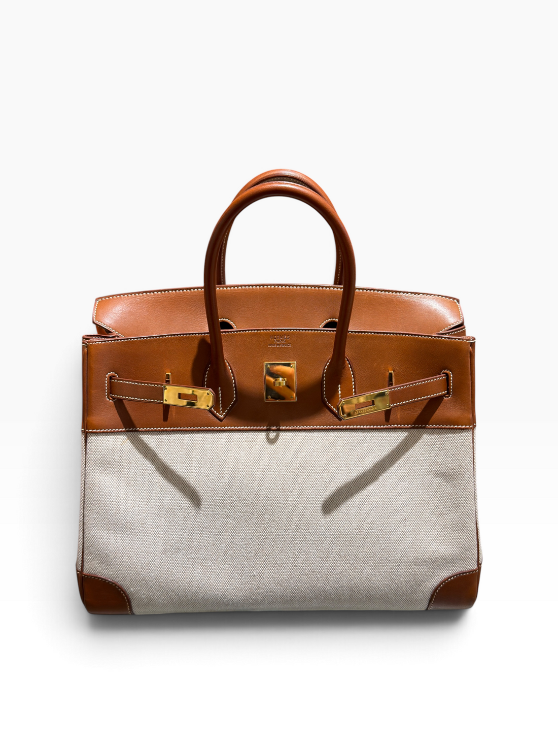 Hermès - Birkin 35 Toile et cuir Barenia