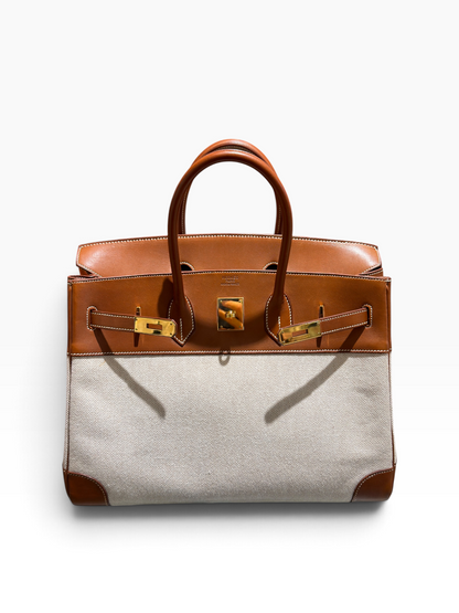 Hermès - Birkin 35 aus Segeltuch und Barénia-Leder