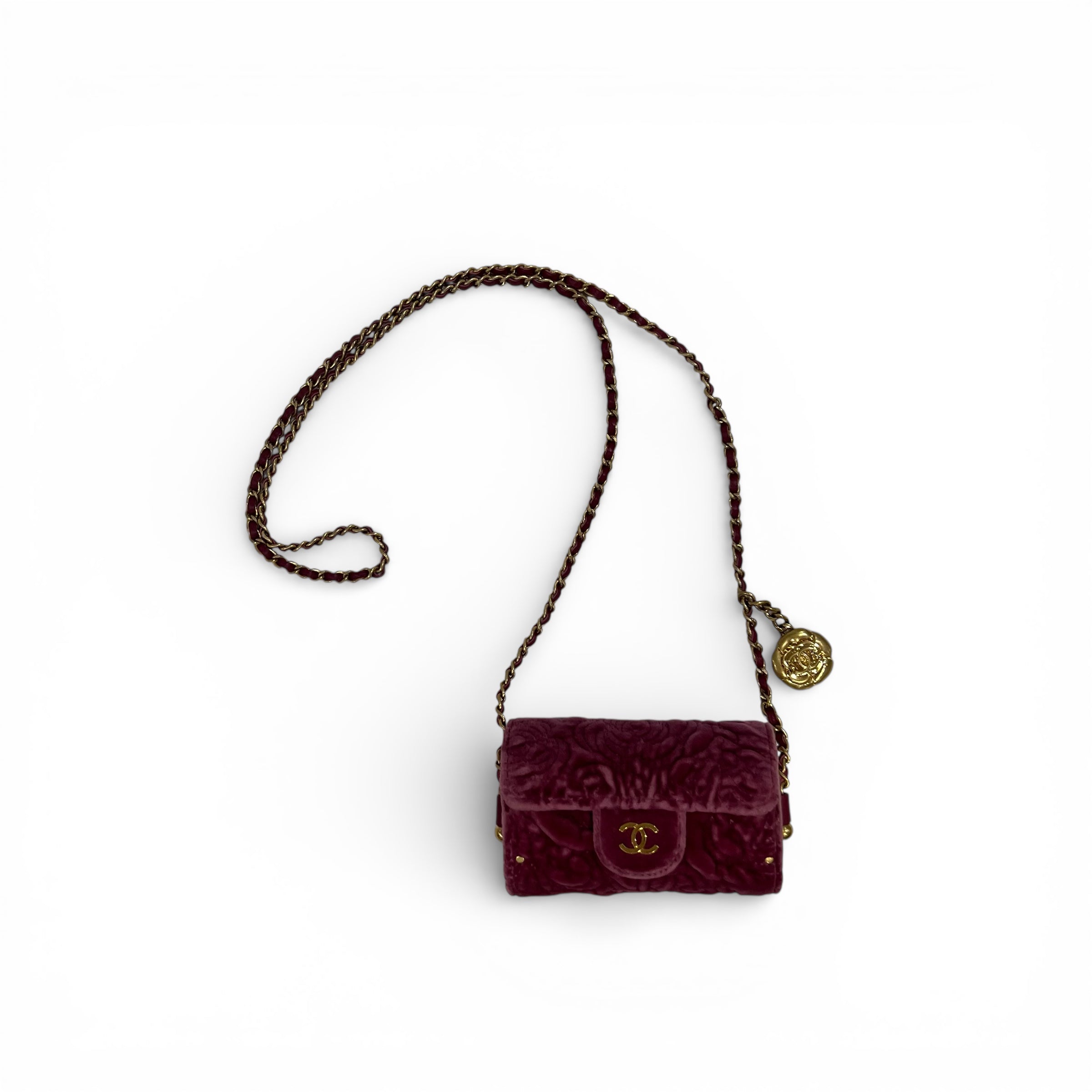 Chanel - Minaudière en velours à motif camélia