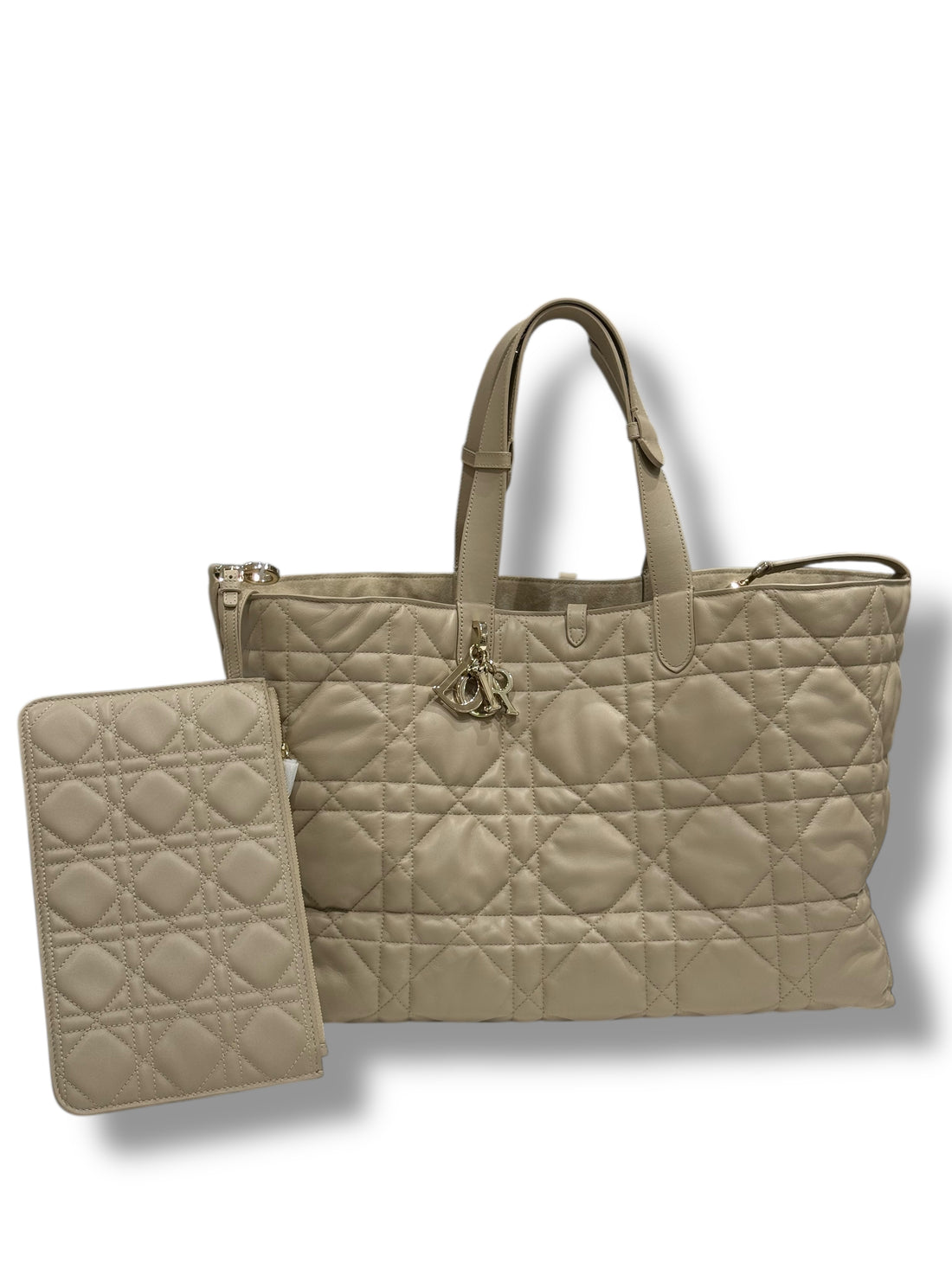 Christian Dior – Dior Toujours Large-Tasche aus beigem Leder
