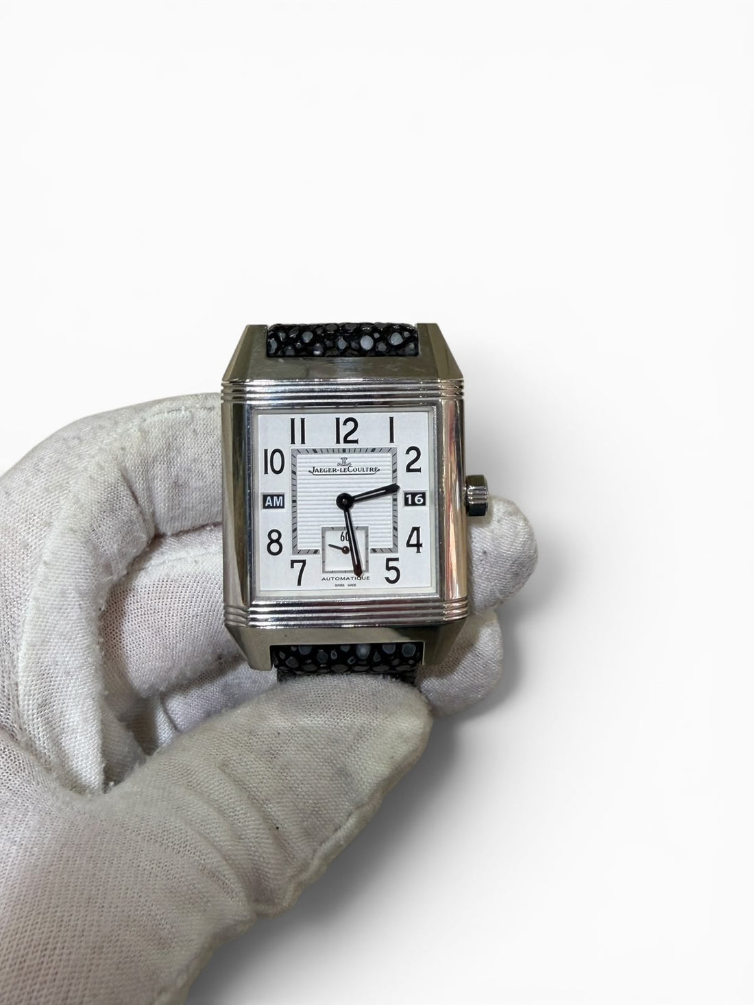 Jaeger-LeCoultre - Montre Reverso Squadra bracelet en galuchat
