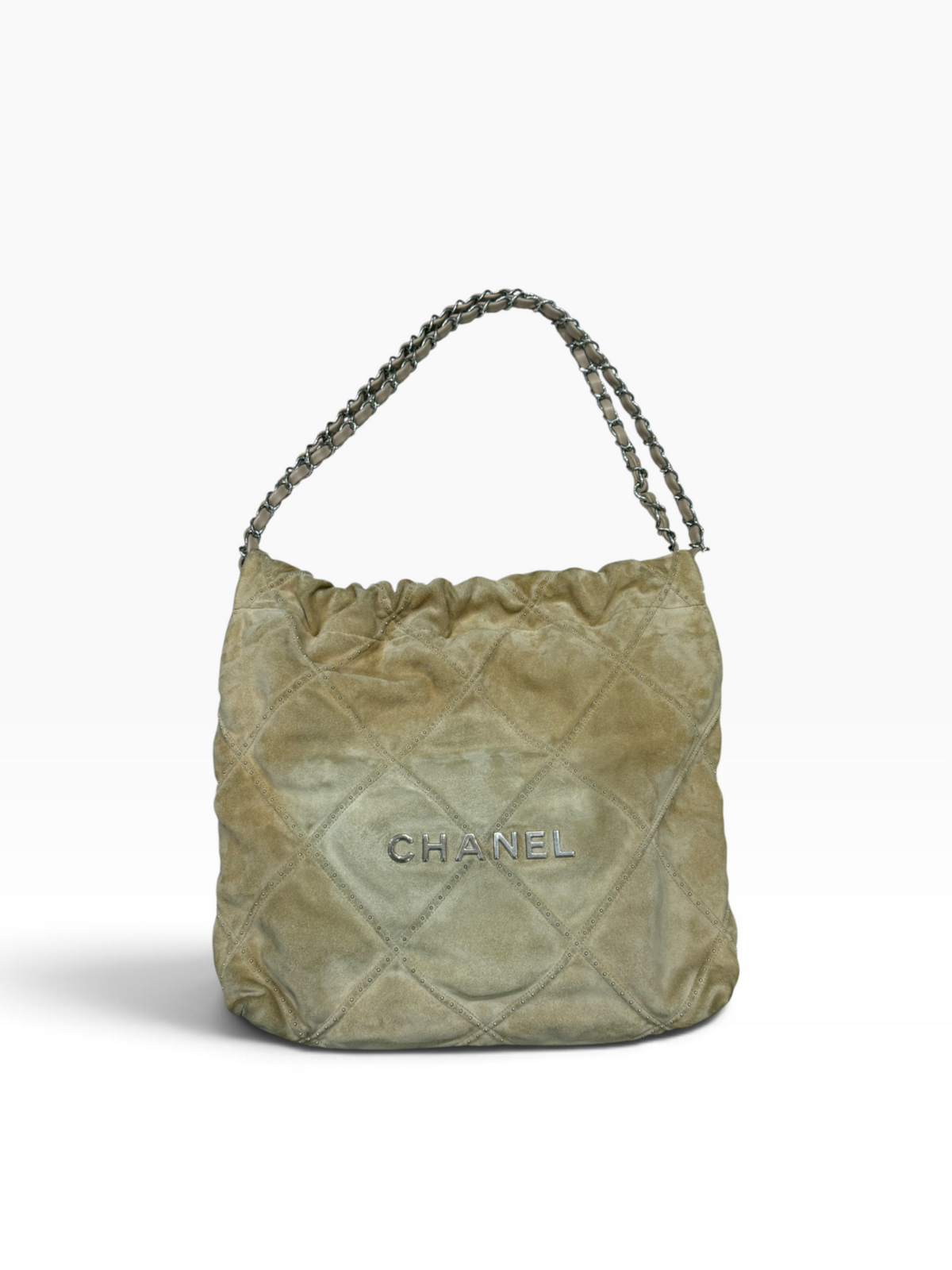 Chanel - sac 22 daim beige small