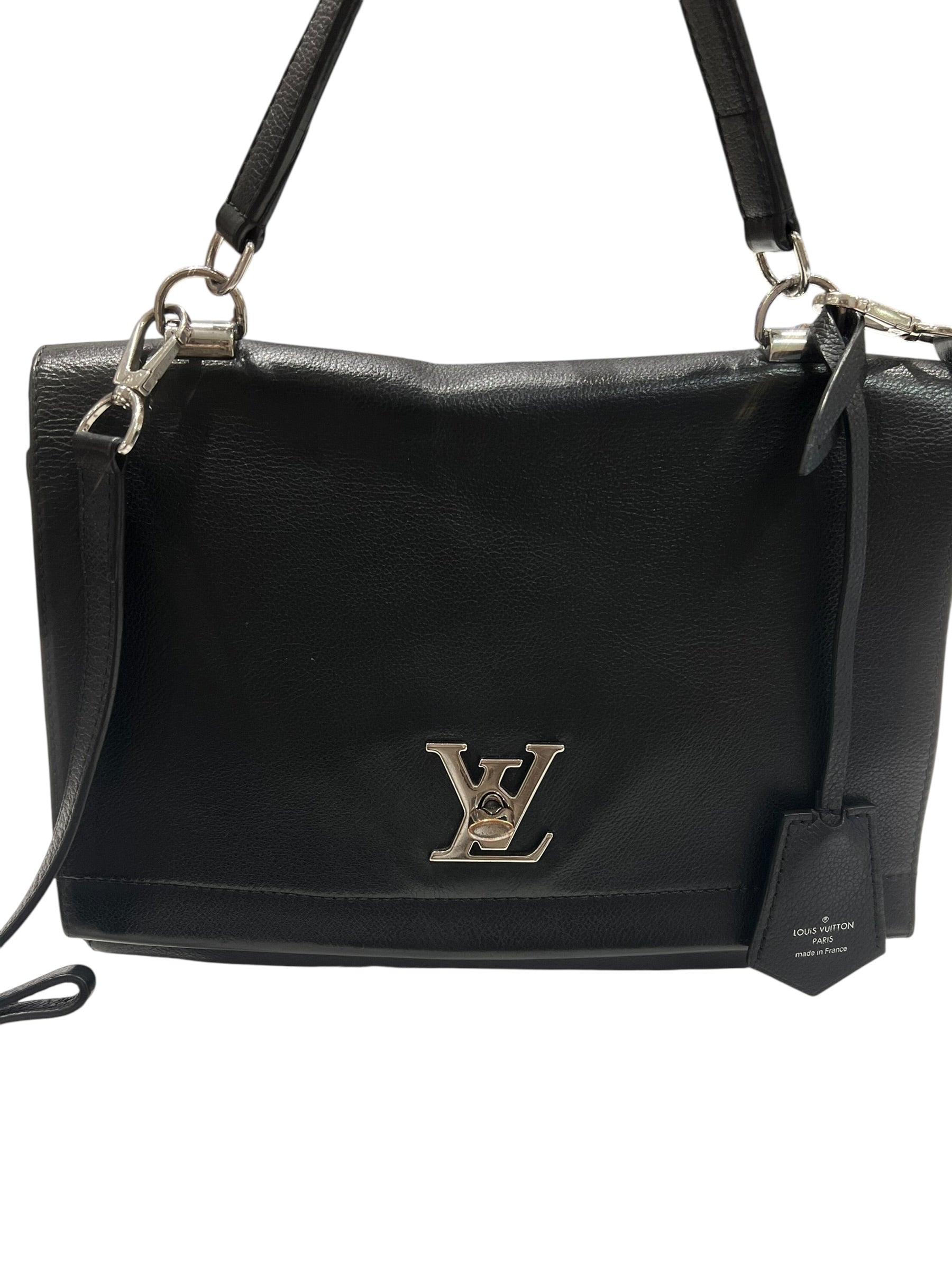Louis Vuitton - sac lockme bandoulière cuir noir