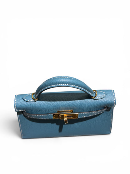 Hermès - Sac Mini Kelly Bleu Jeans