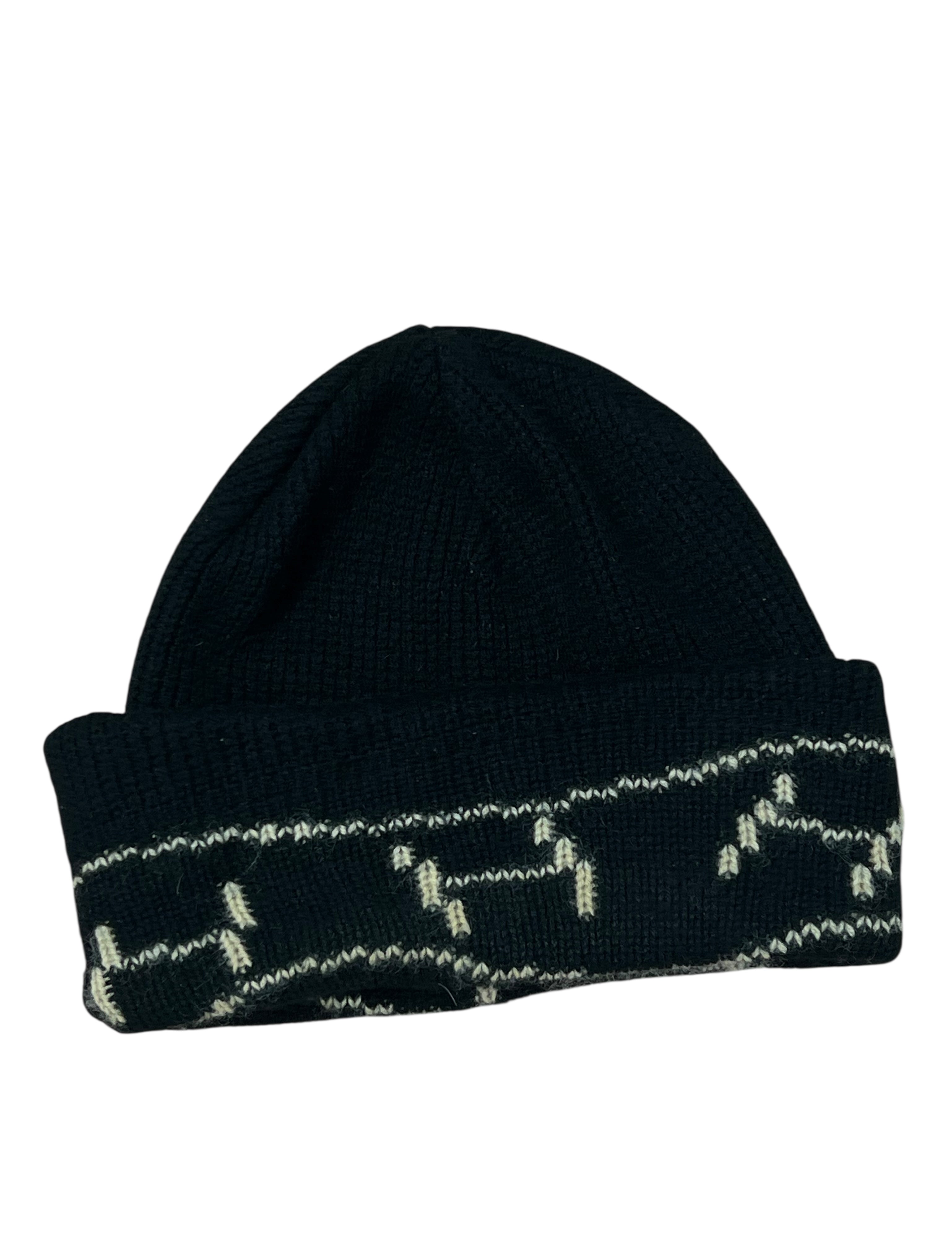 Hermes - bonnet cachemire noir/beige