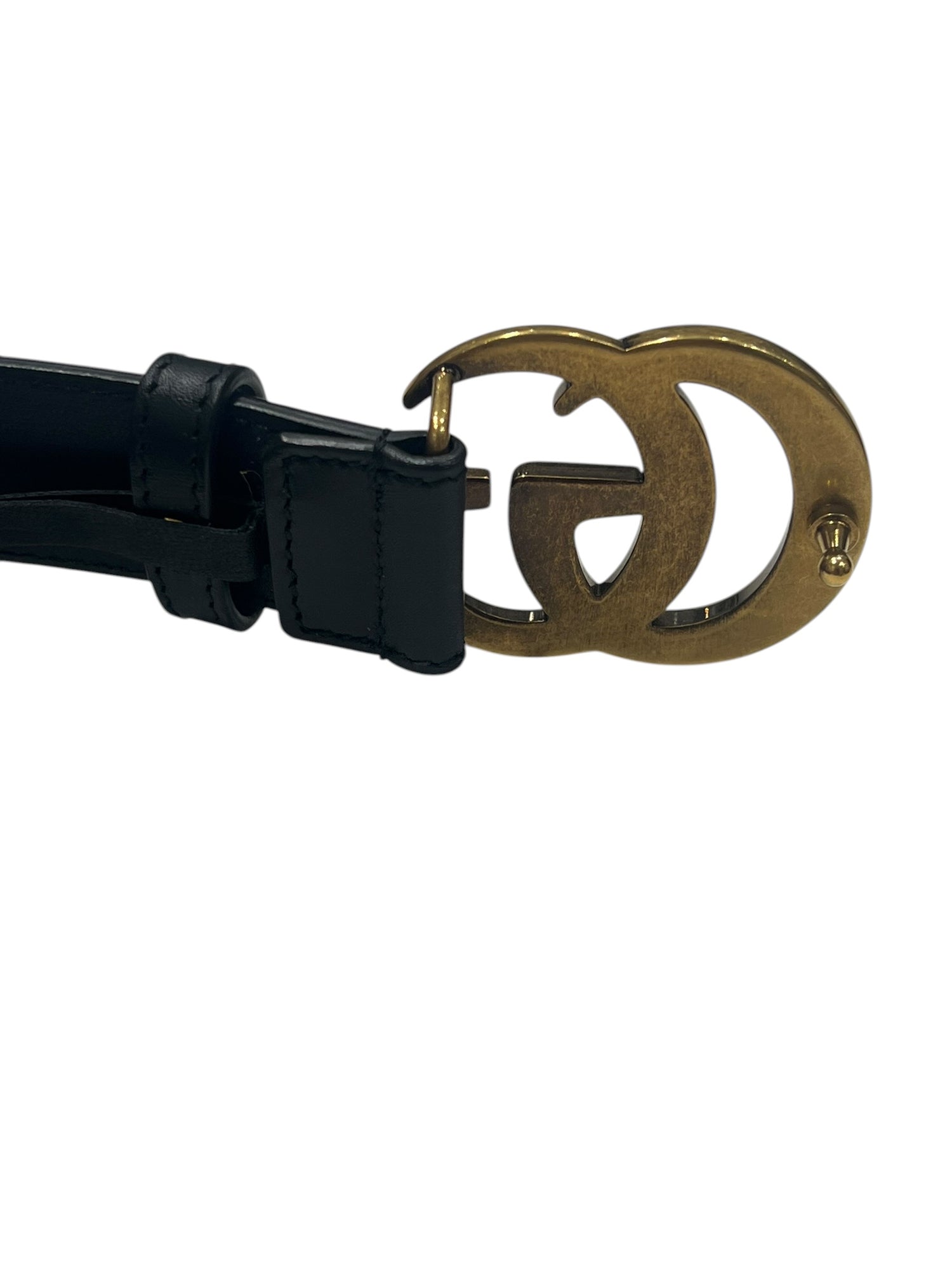 Gucci - ceinture fine marmont cuir noir t85