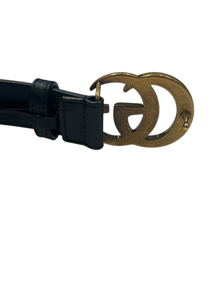 Gucci - ceinture fine marmont cuir noir t85