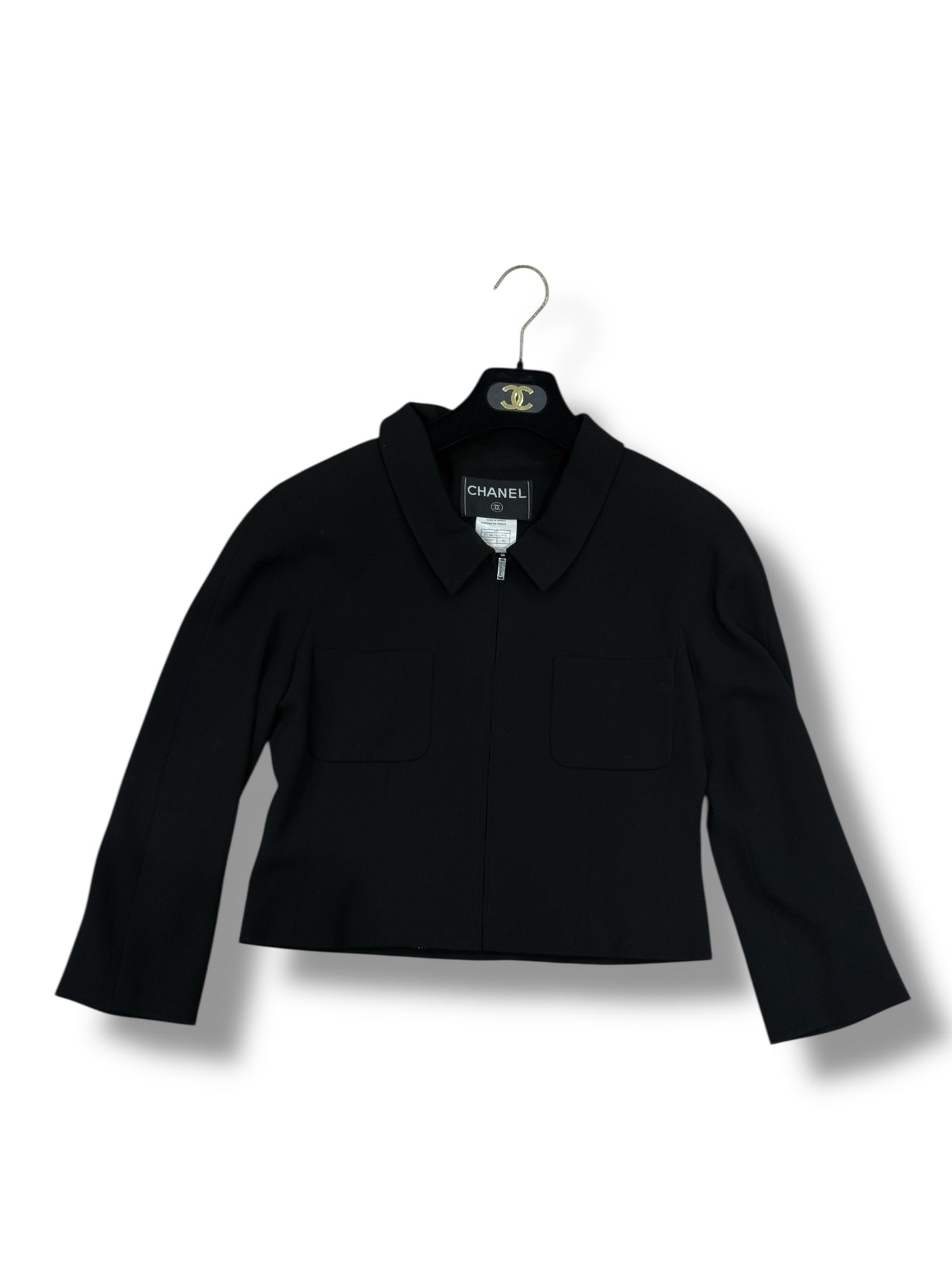Chanel - Veste Courte Zippée Noire T40 | Les Folies d&
