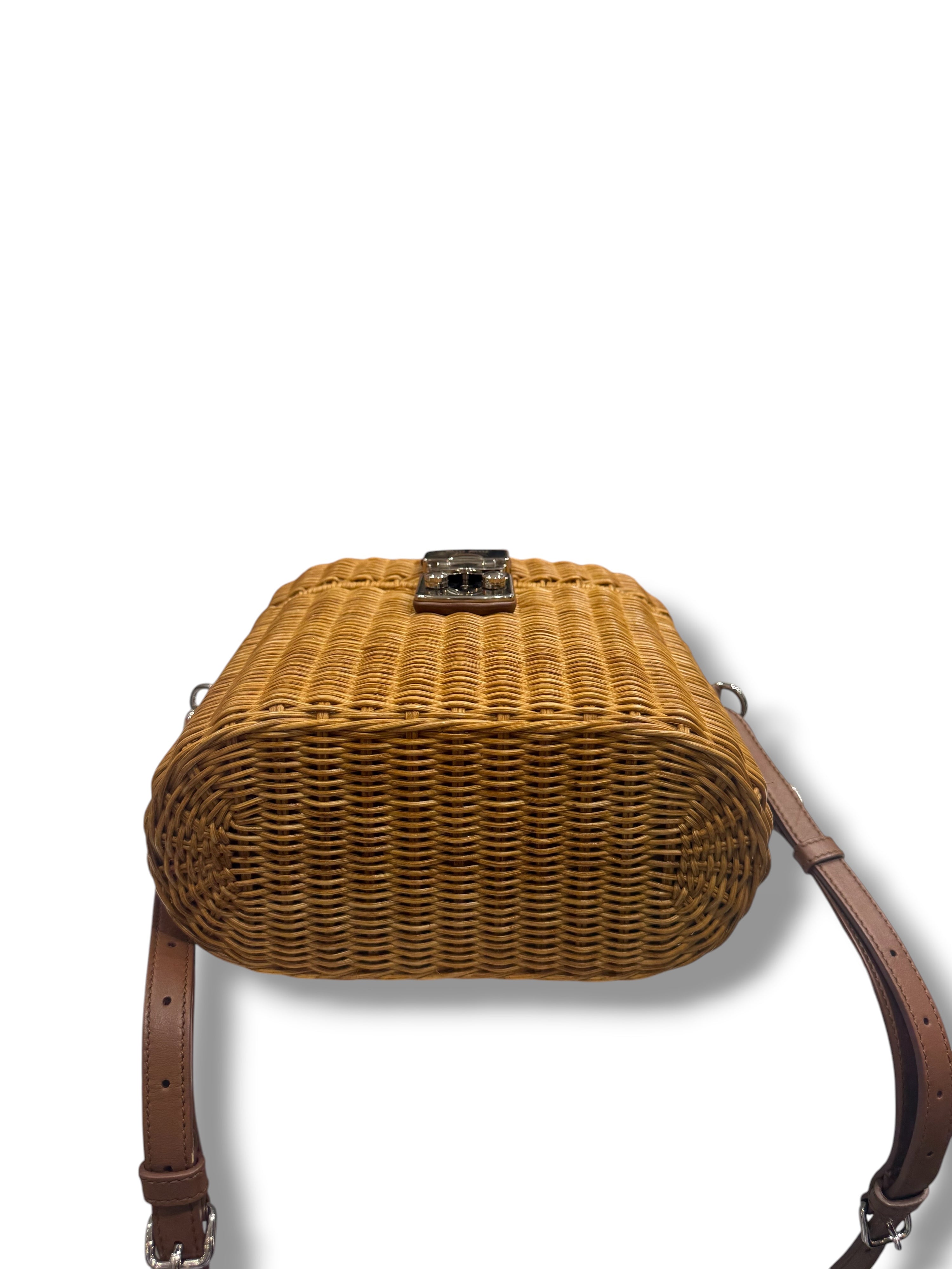 Miu Miu - Sac Vanity en Osier cuir Gold PM