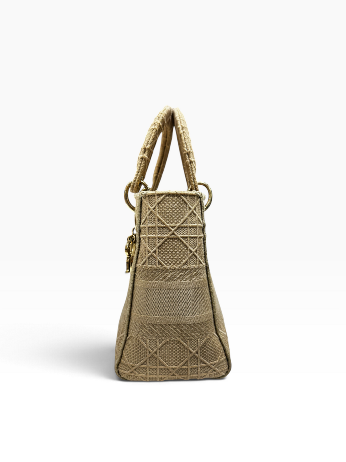 Christian Dior - Sac D-Lite MM toile cannage beige