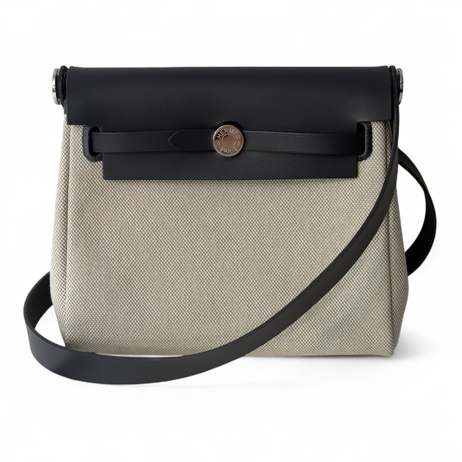 Hermès - Sac Herbag Mini écru - bleu glacier