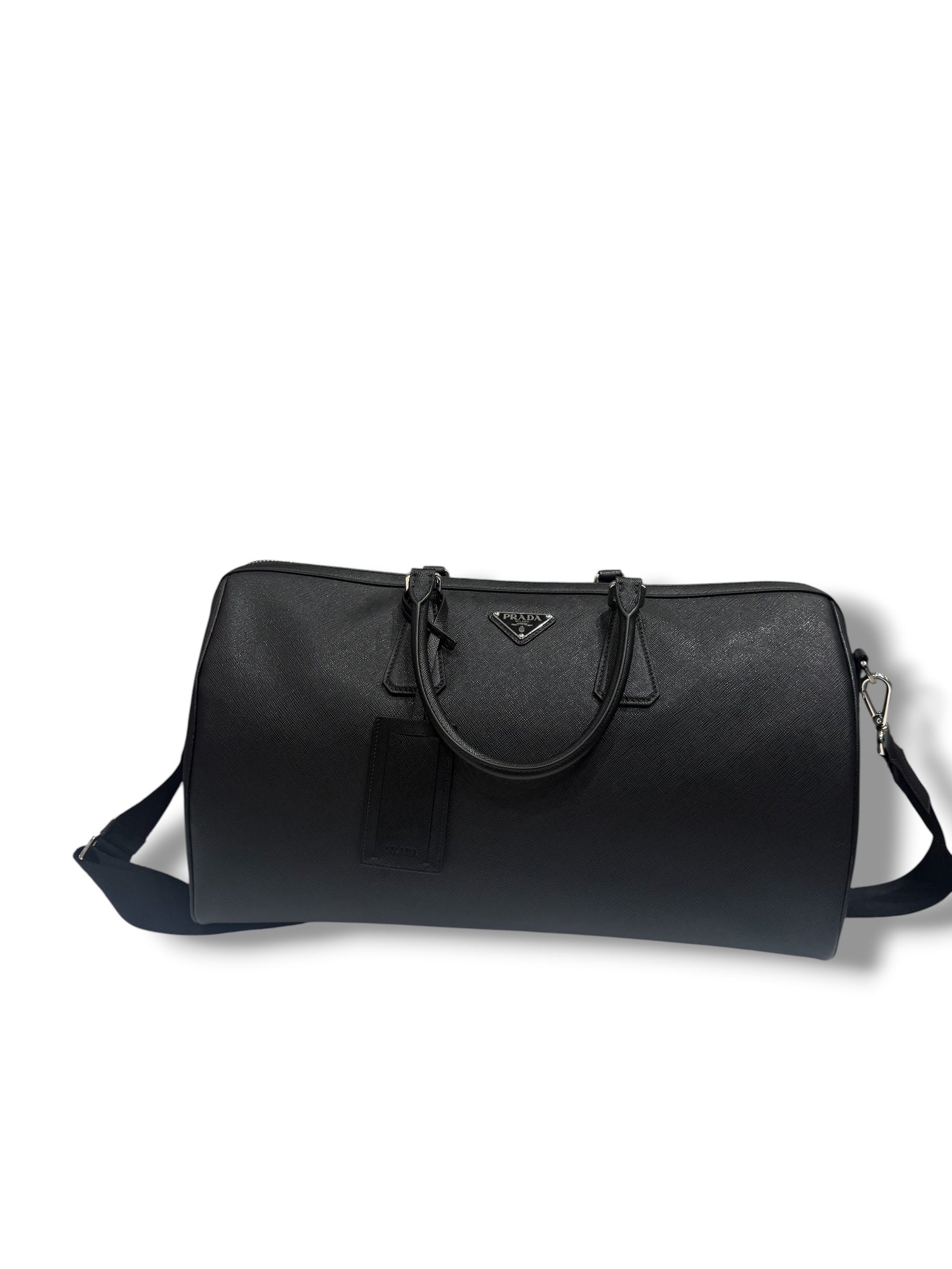 Prada - Sac de voyage 45 Noir en cuir saffiano