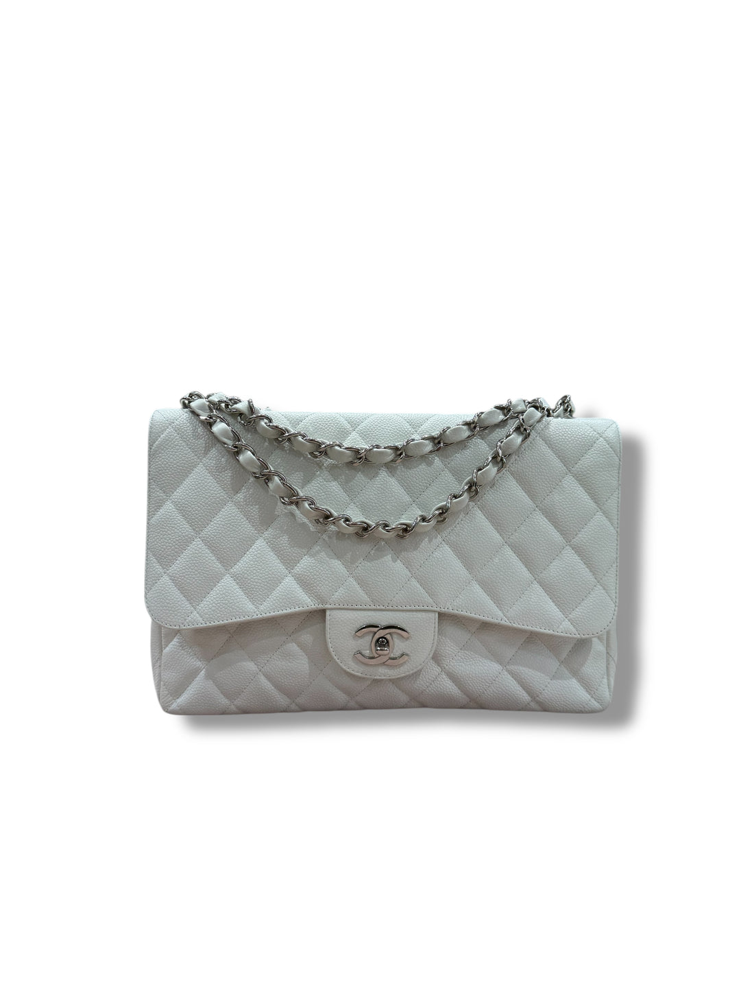 Chanel - Classic Jumbo flap bag in white