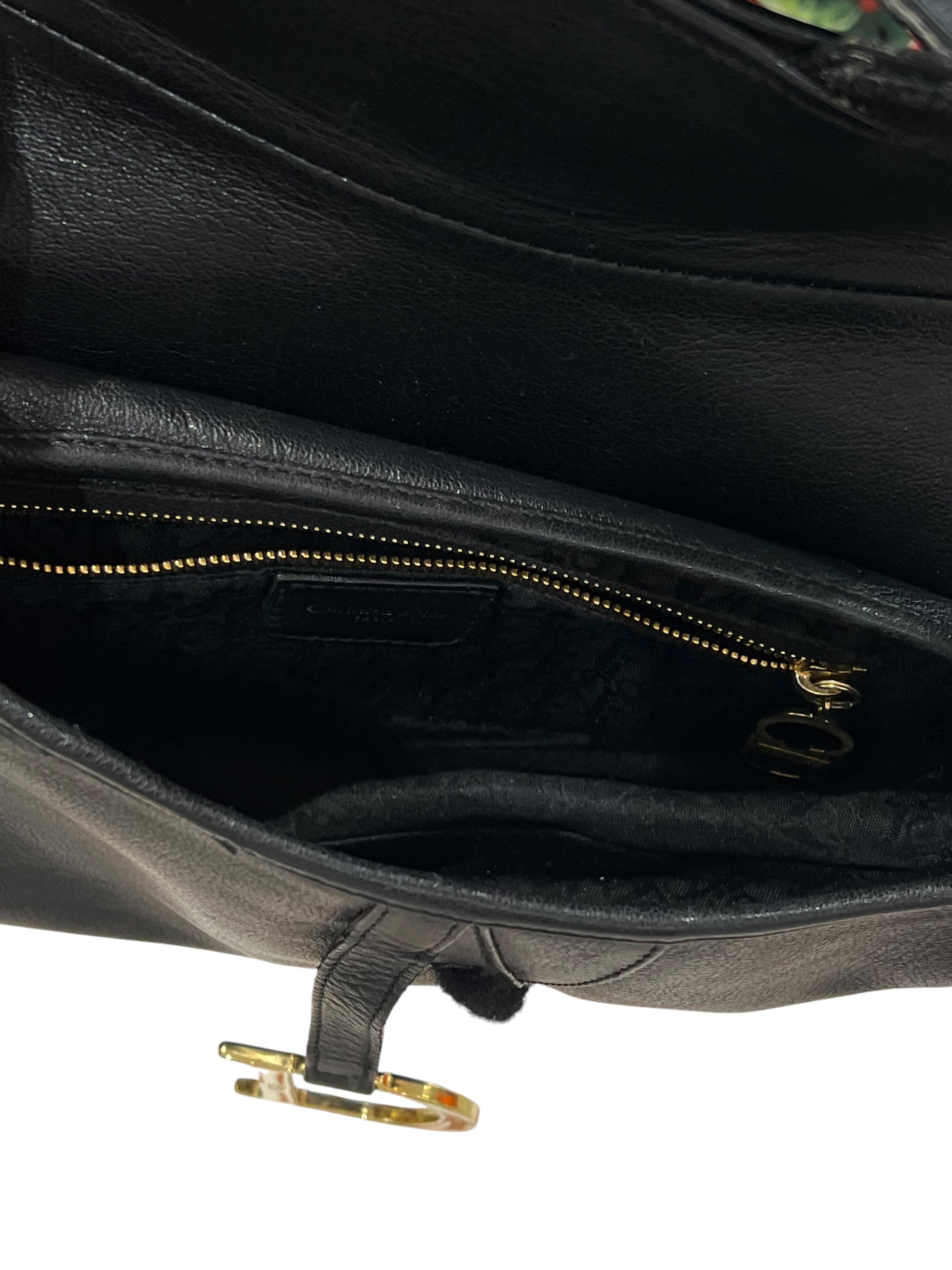 Dior - sac saddle cuir noir vintage