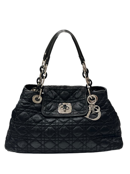 Dior - sac cabas vintage coton et cuir cannage