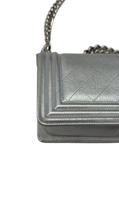 Chanel- Sac Boy mini édition limitée argenté