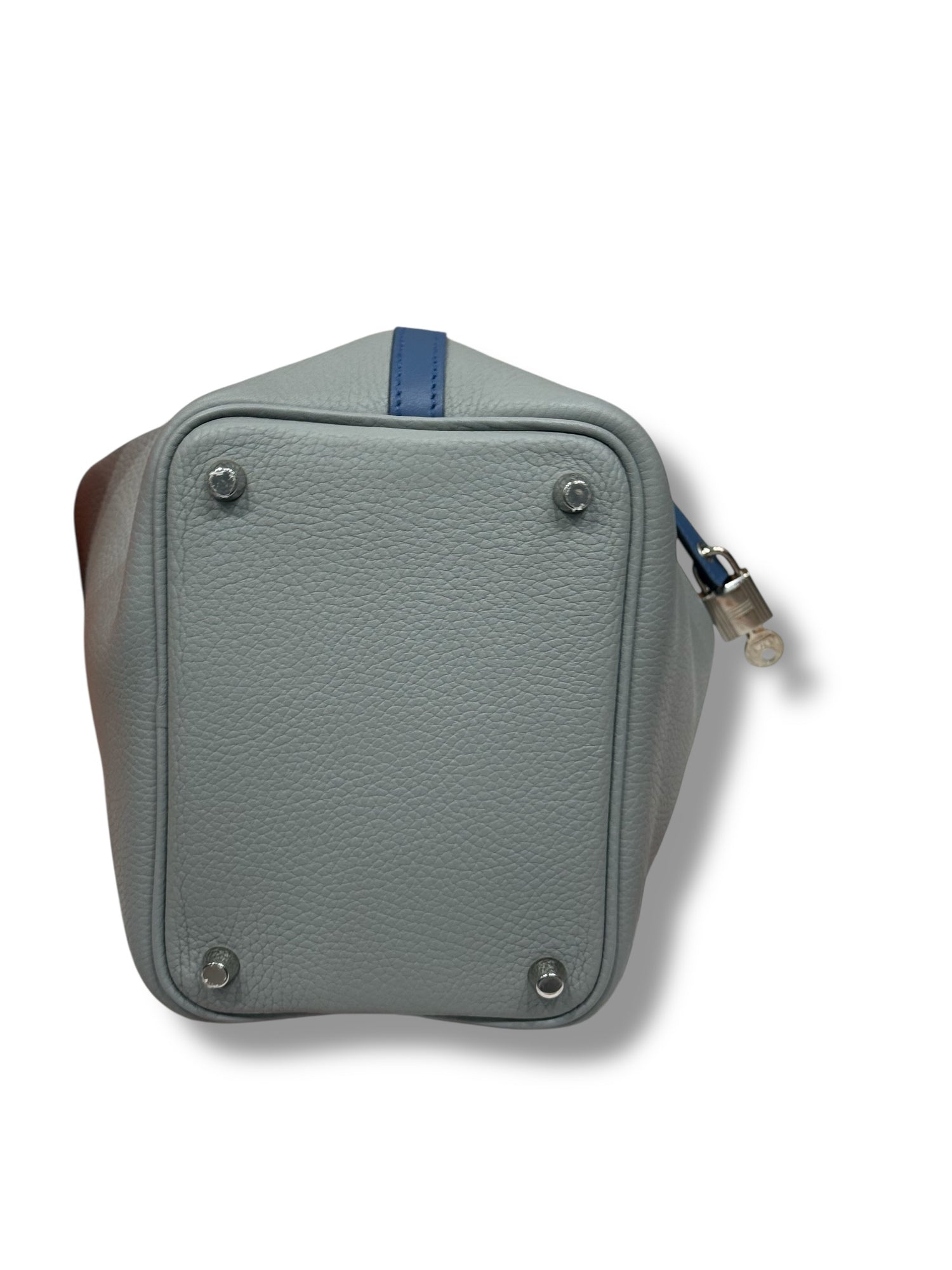 Hermès - Sac Picotin 18 Commande spéciale Bleu Agathe et Gris mouette