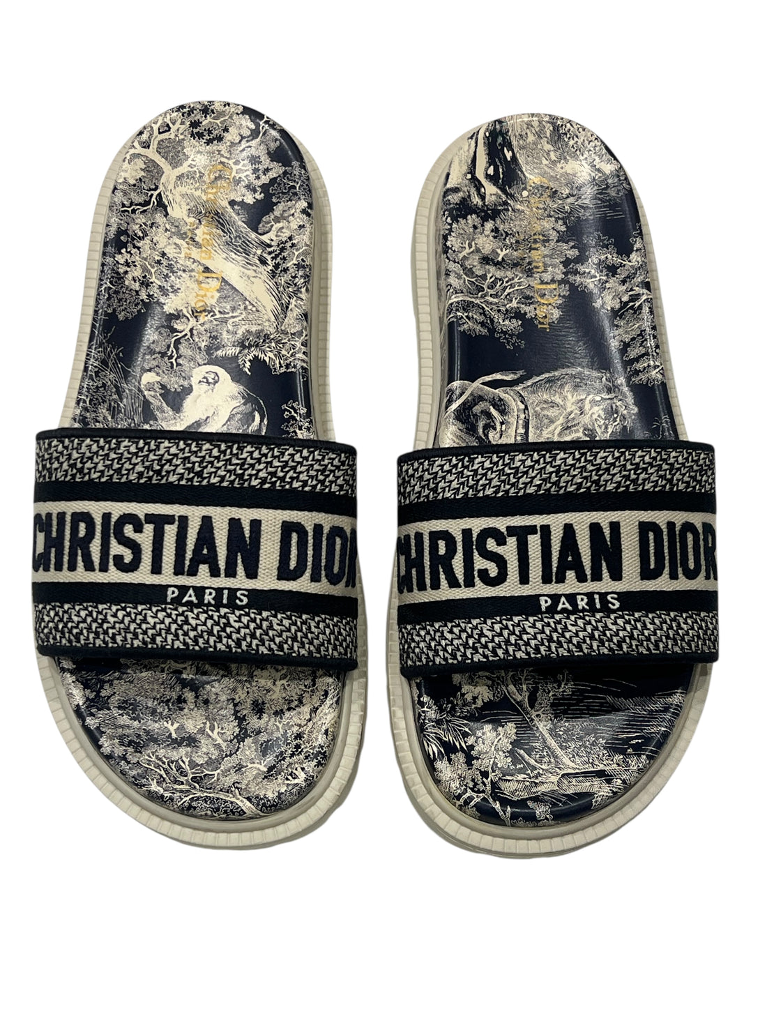 Dior - mules Dway motif toile de jouy T39,5