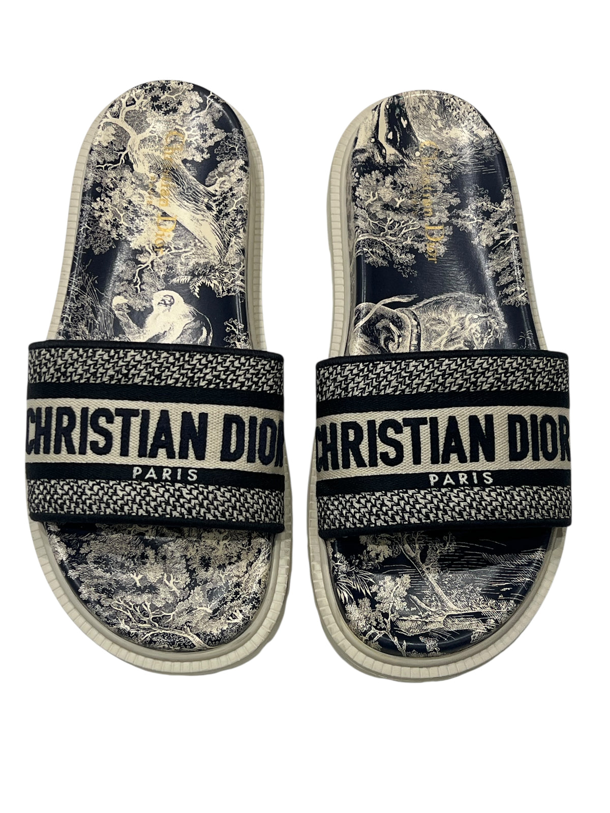 Dior - mules Dway motif toile de jouy T39,5