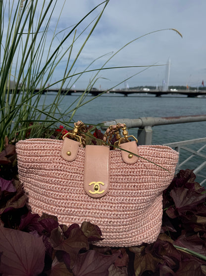Chanel - Korbtasche rosa Weide