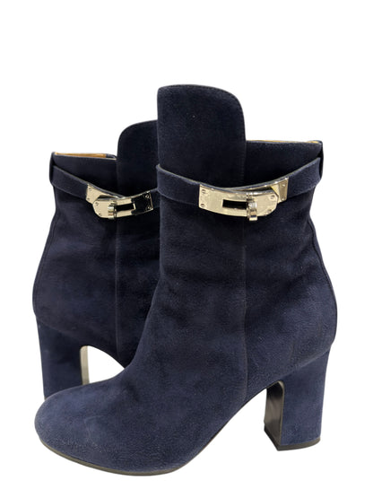 Hermès - Bottines en daim et boucle Kelly T35