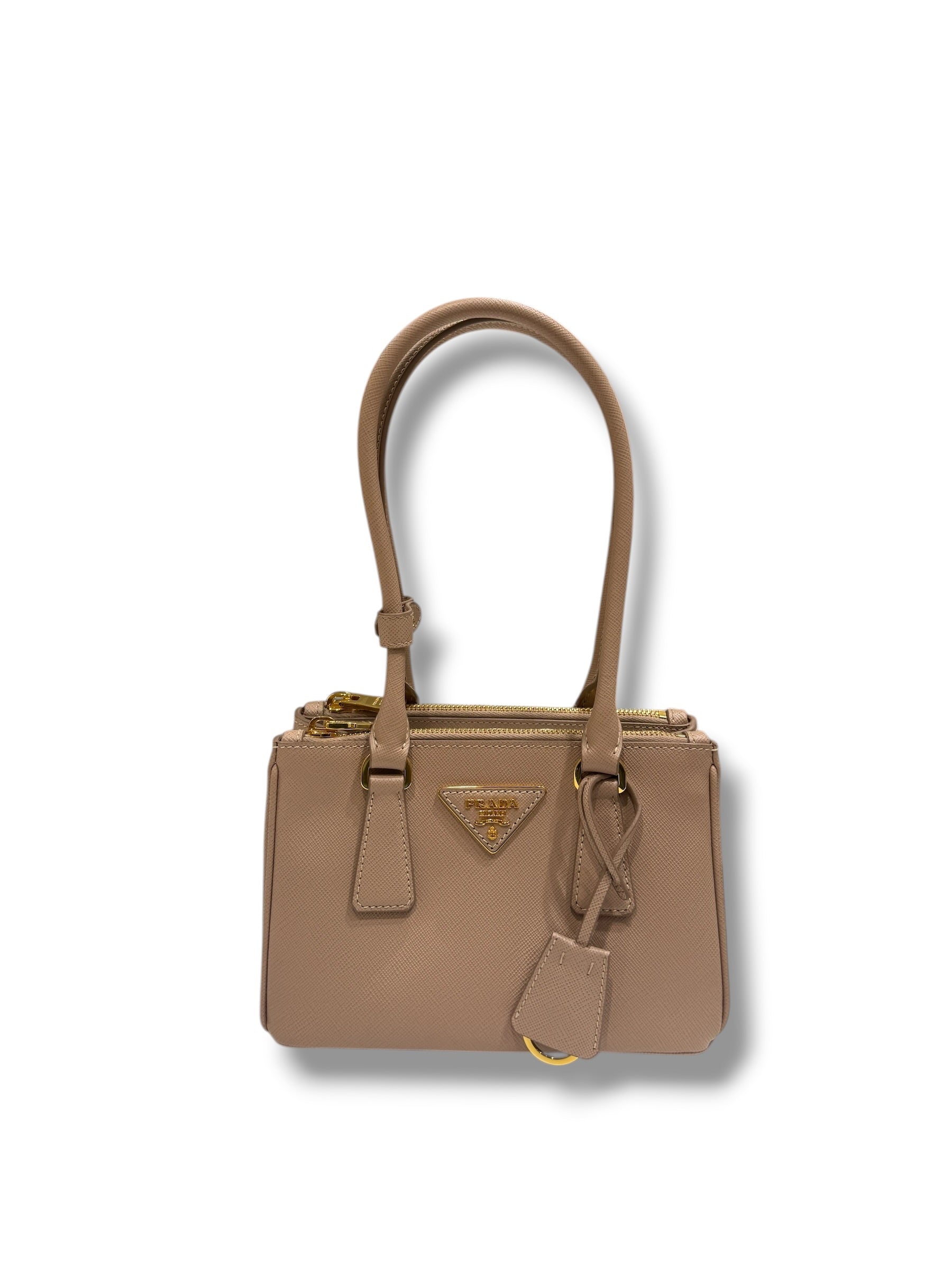 Prada - Sac Galleria Top Handle PM Beige