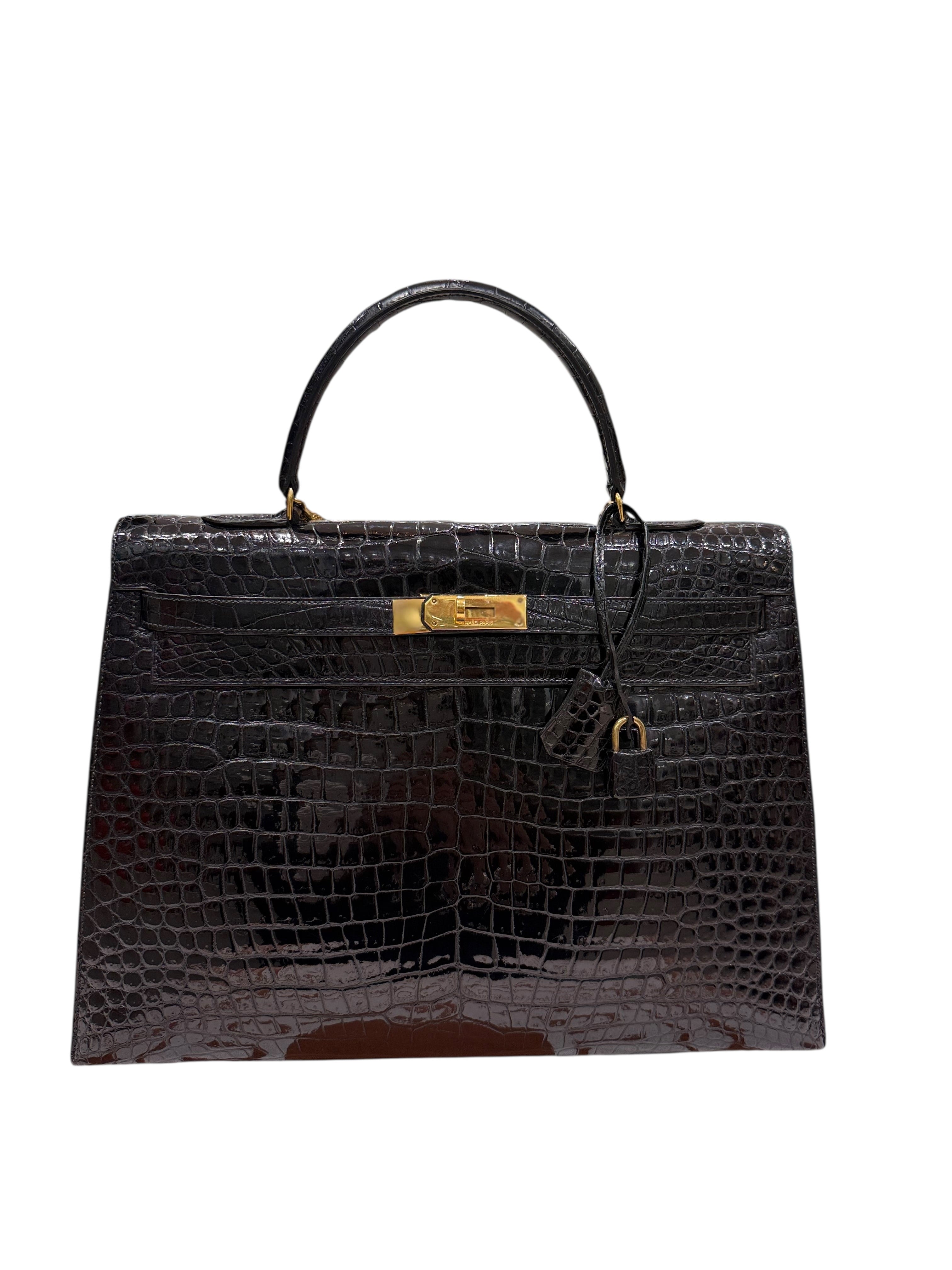 Hermès - Sac Kelly 35 alligator vintage 1977