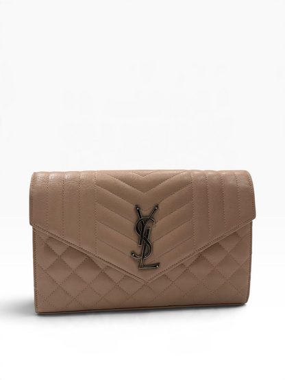 Saint Laurent - Sac Wallet Enveloppe Beige