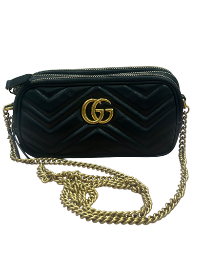 Gucci - sac marmont trois zips cuir noir