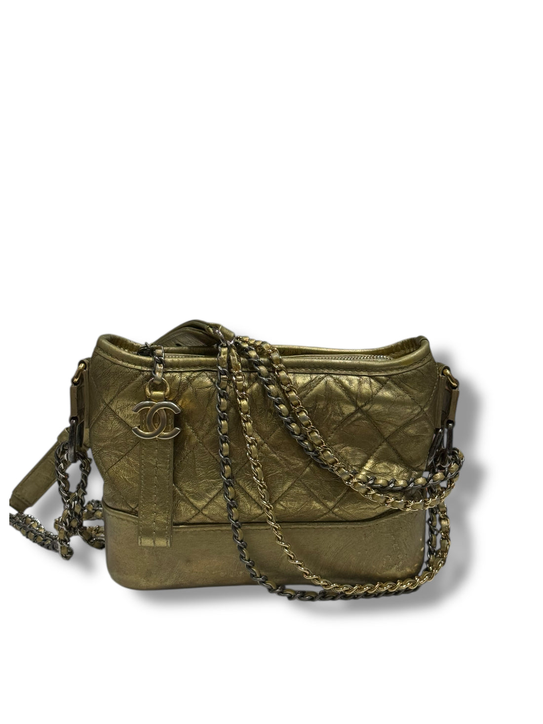 Chanel - Sac mini Gabrielle doré matelassé