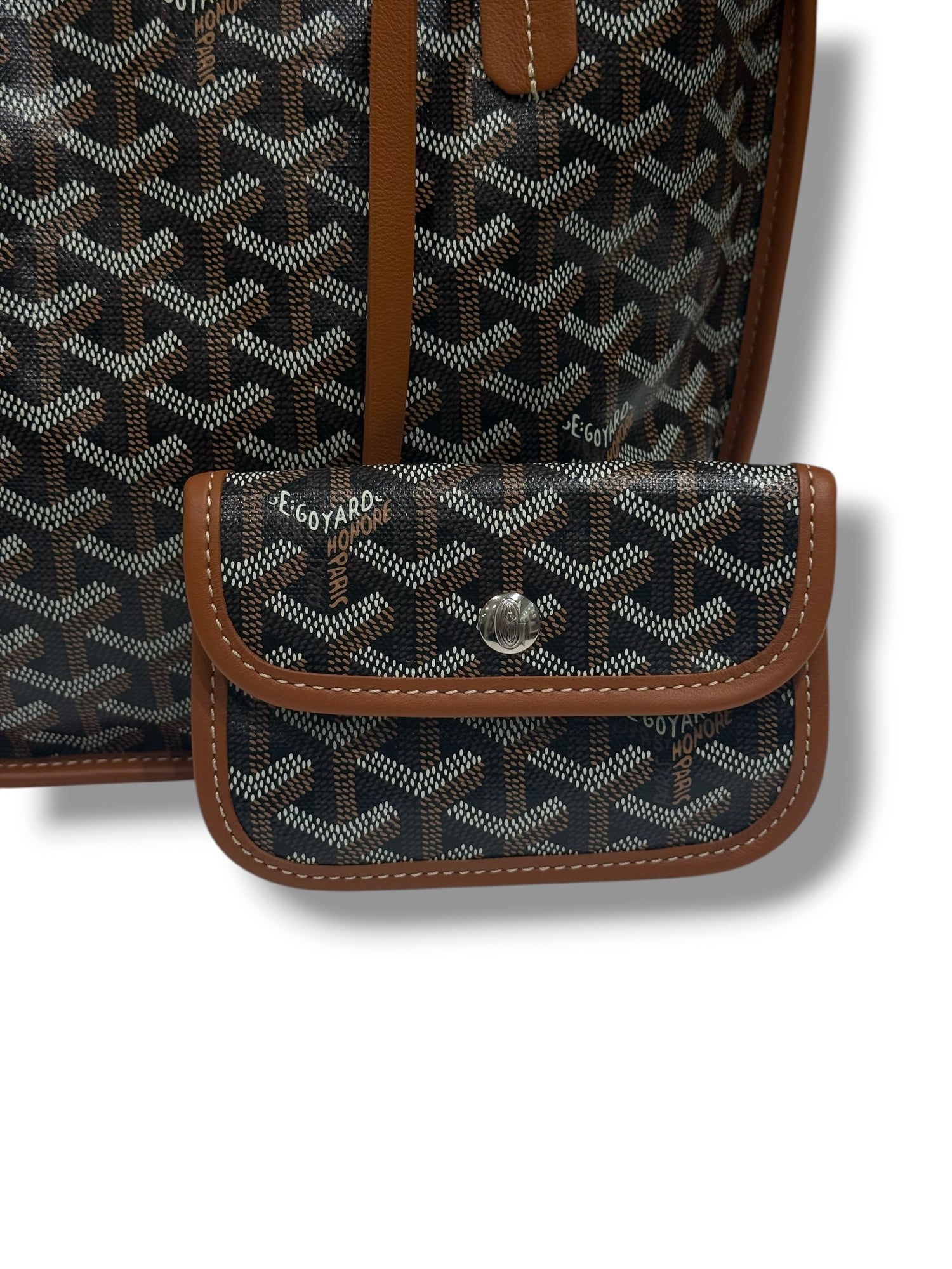 Goyard - Sac Mini Anjou réversible toile et cuir Gold