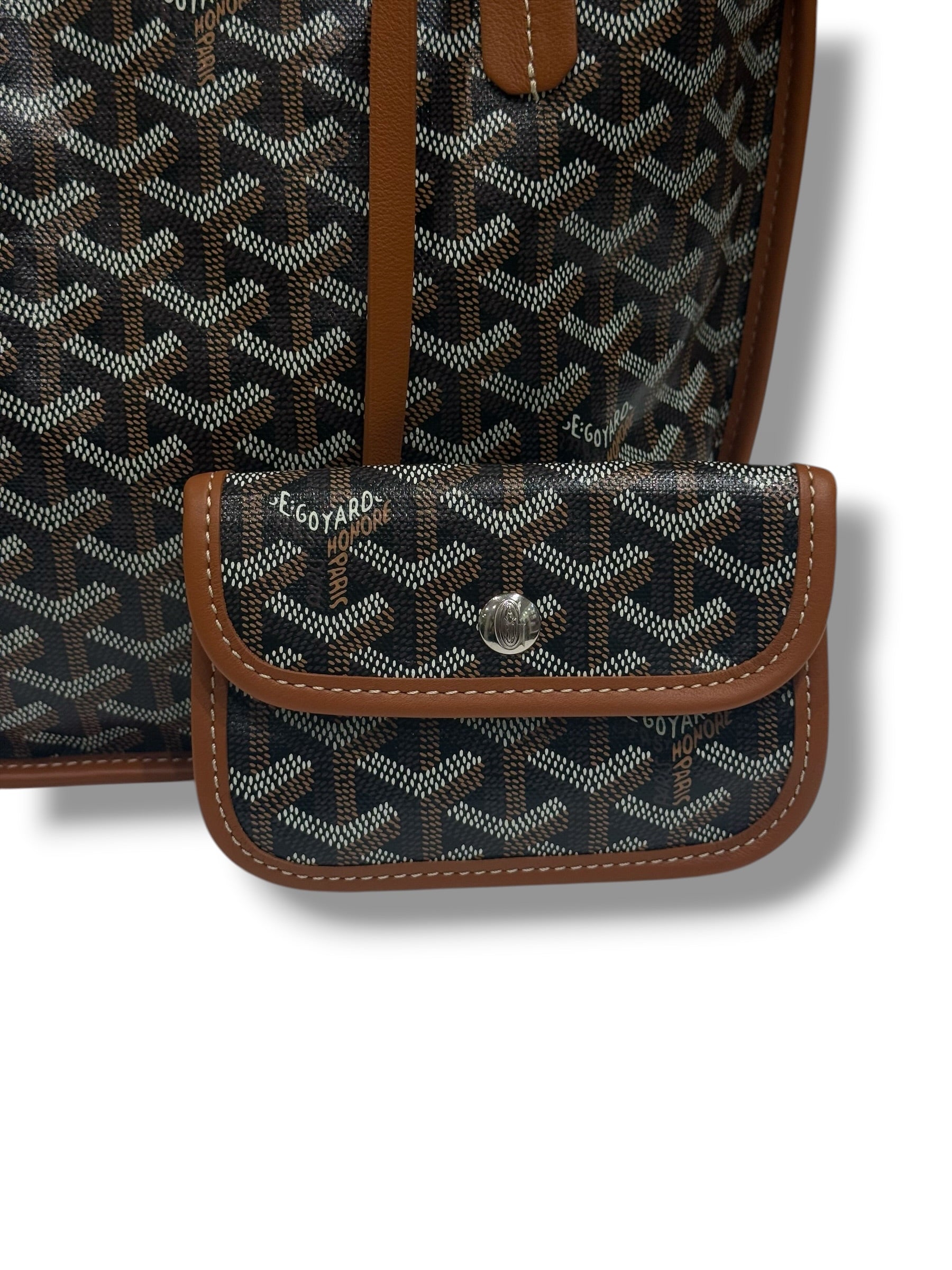 Goyard - Sac Mini Anjou réversible toile et cuir Gold