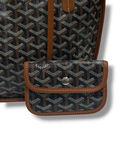 Goyard - Sac Mini Anjou réversible toile et cuir Gold