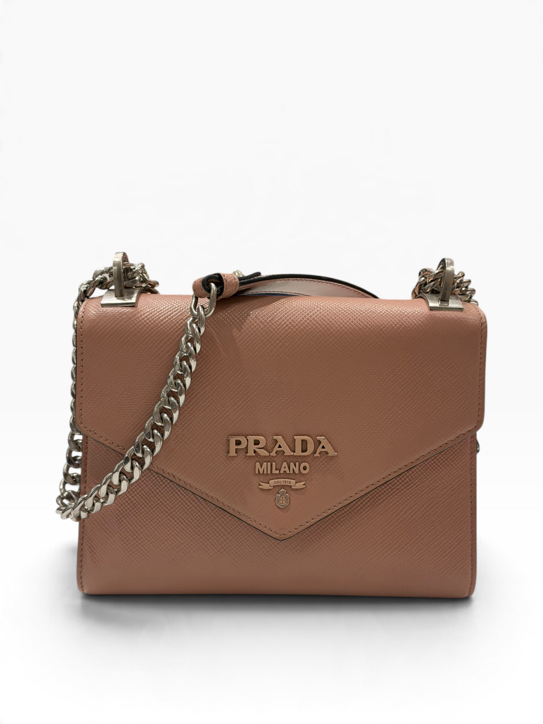 Prada - sac enveloppe Rose nude Safianno