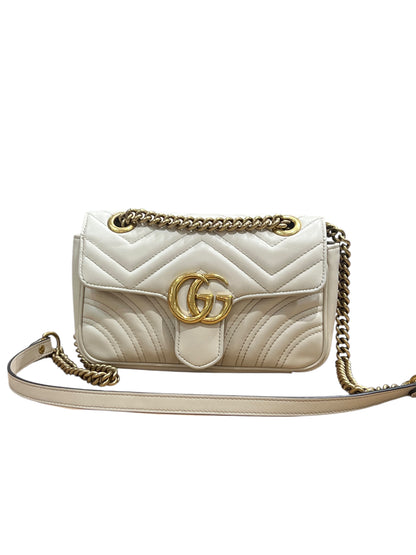 Gucci - Sac Marmont PM en cuir lisse écru