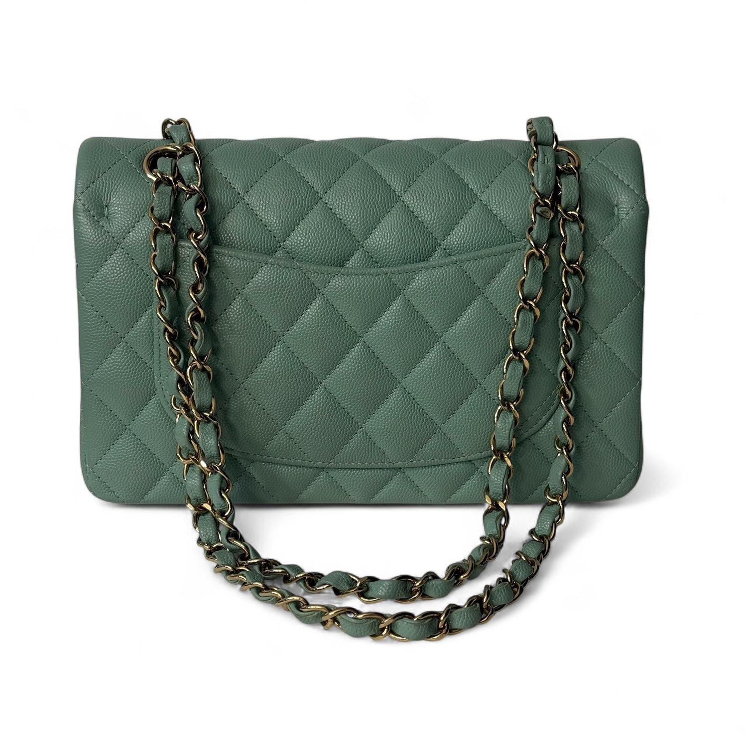 Chanel - Borsa Timeless pelle caviar verde acqua