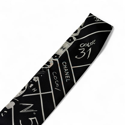 Chanel - Bandeau en soie noir et blanc