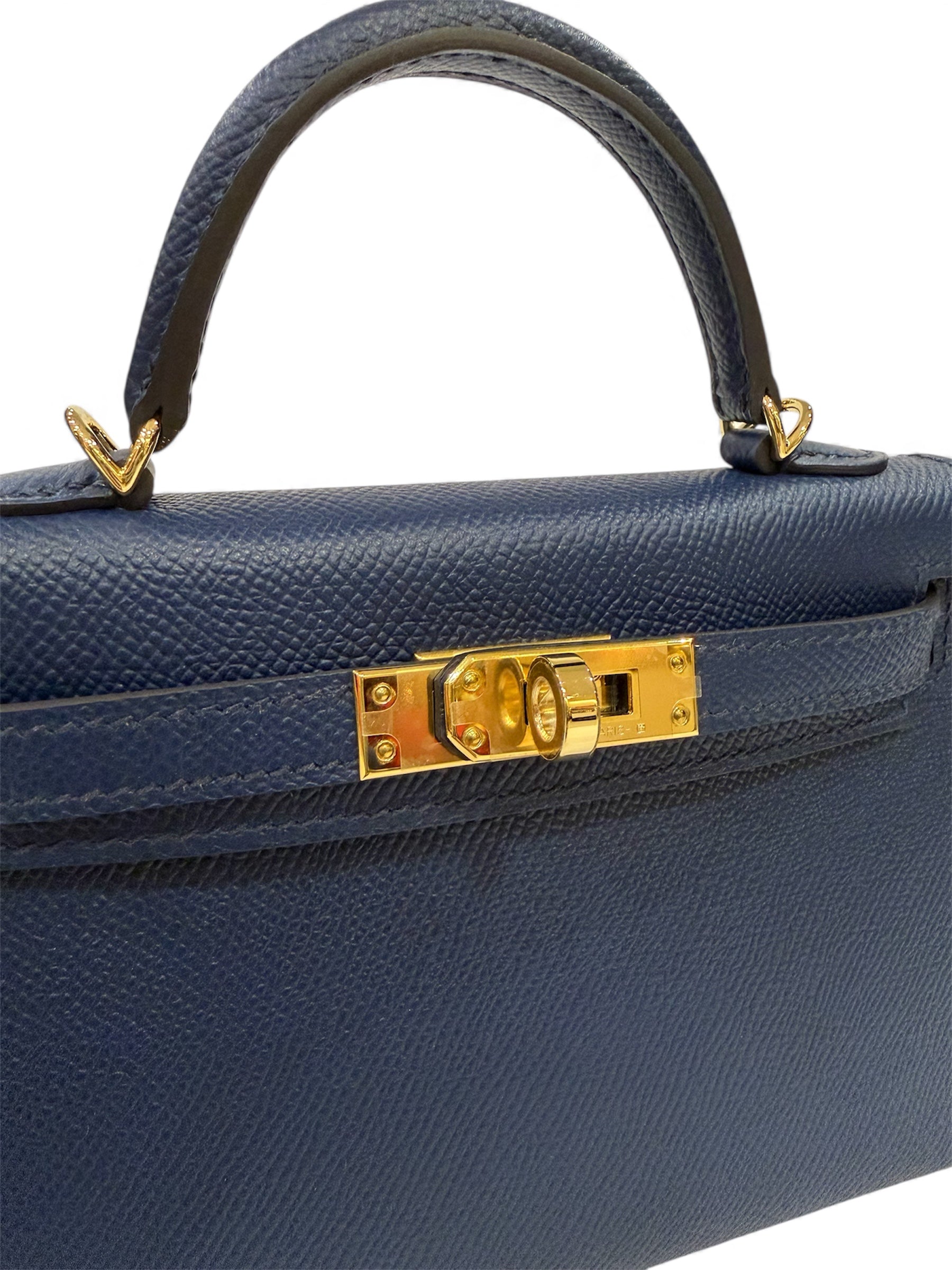 Hermès - Borsa Kelly II sellier Mini Bleu Navy