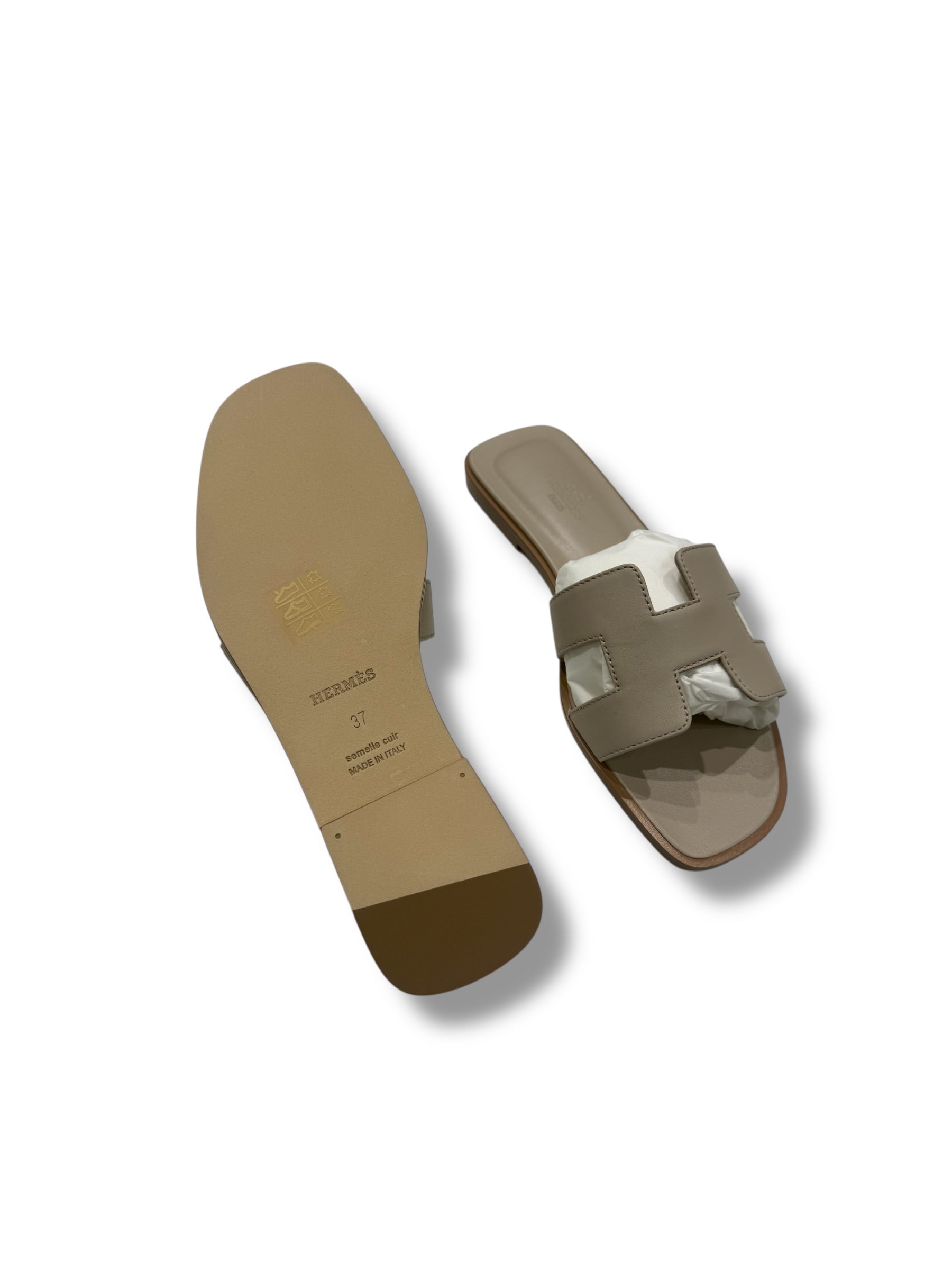 Hermès Sandales Oran Beige Nomade T37 | Les Folies d’Eugénie