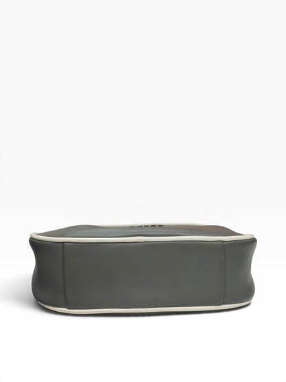 Miu Miu - sac mini Wander cuir lisse gris bords blancs