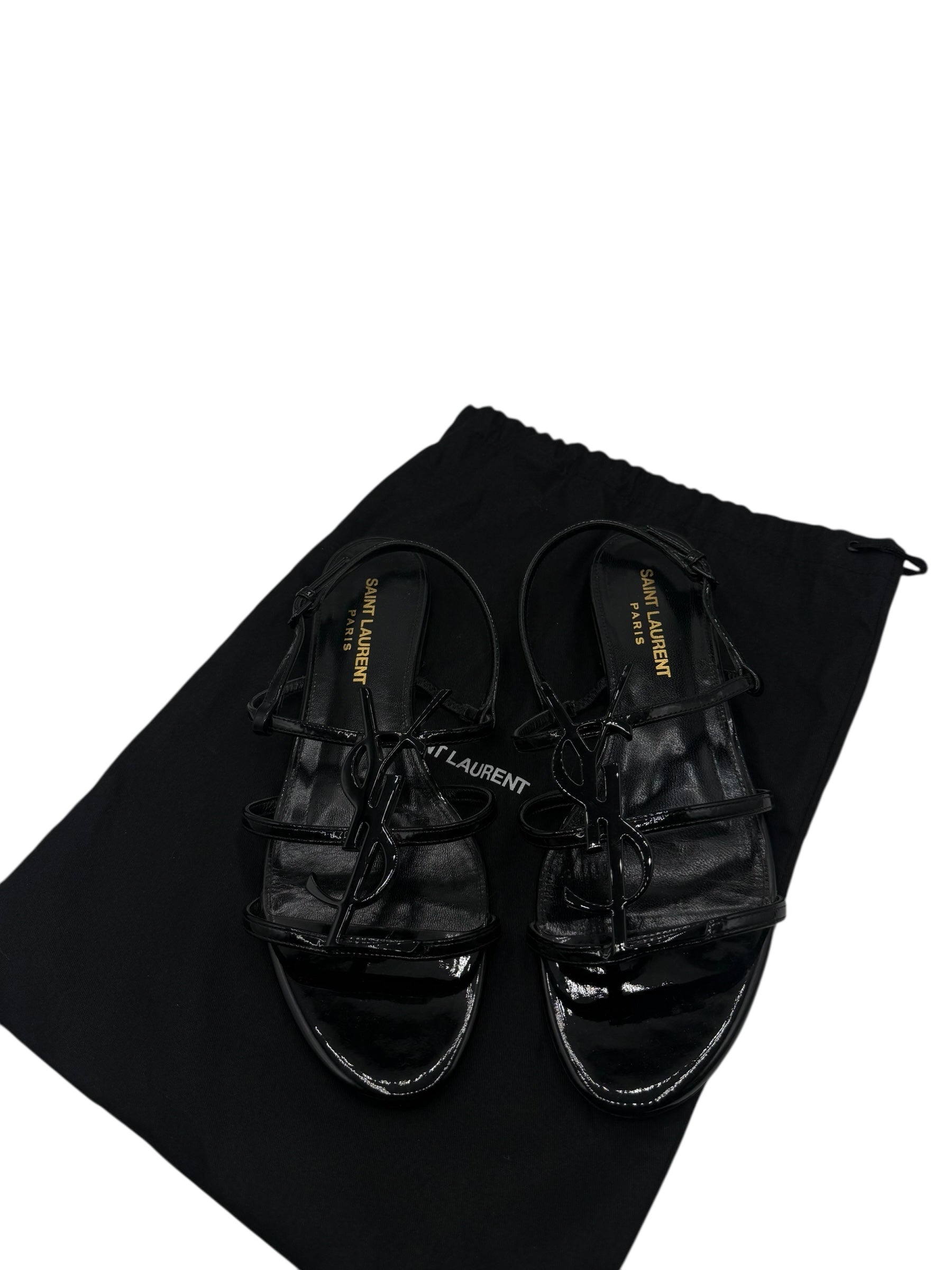 Saint Laurent - Sandales YSL vernis noir